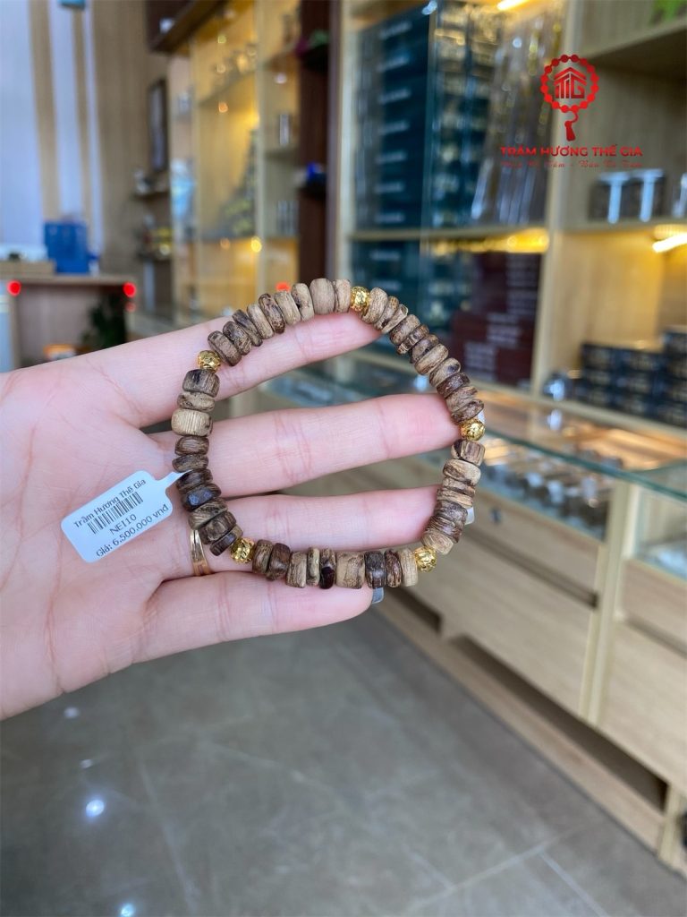 Vòng đơn hạt nút mix vàng 18K – Cận Chìm – Brunei – 8mm (NEI10)